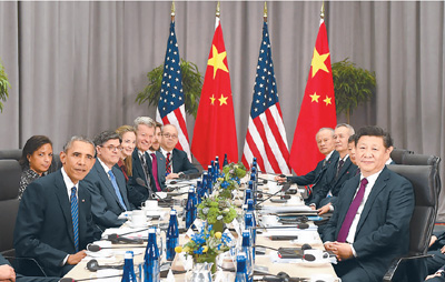 3月31日，国家主席习近平在华盛顿会议中心会见美国总统奥巴马。小常识·南海问题